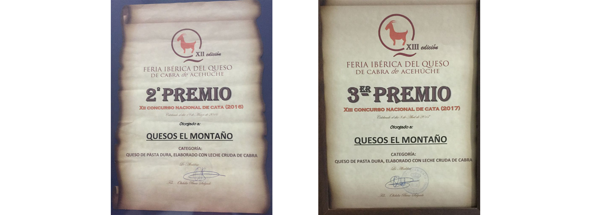 Segundo y Tercer premio de Quesos el montaño